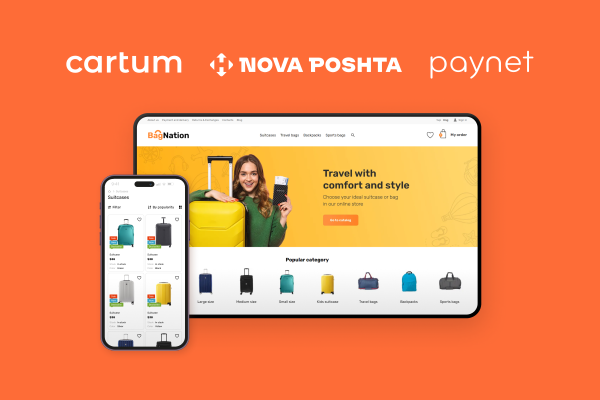 Creați un magazin online Cartum cu integrări gata făcute cu Paynet și NovaPoshta