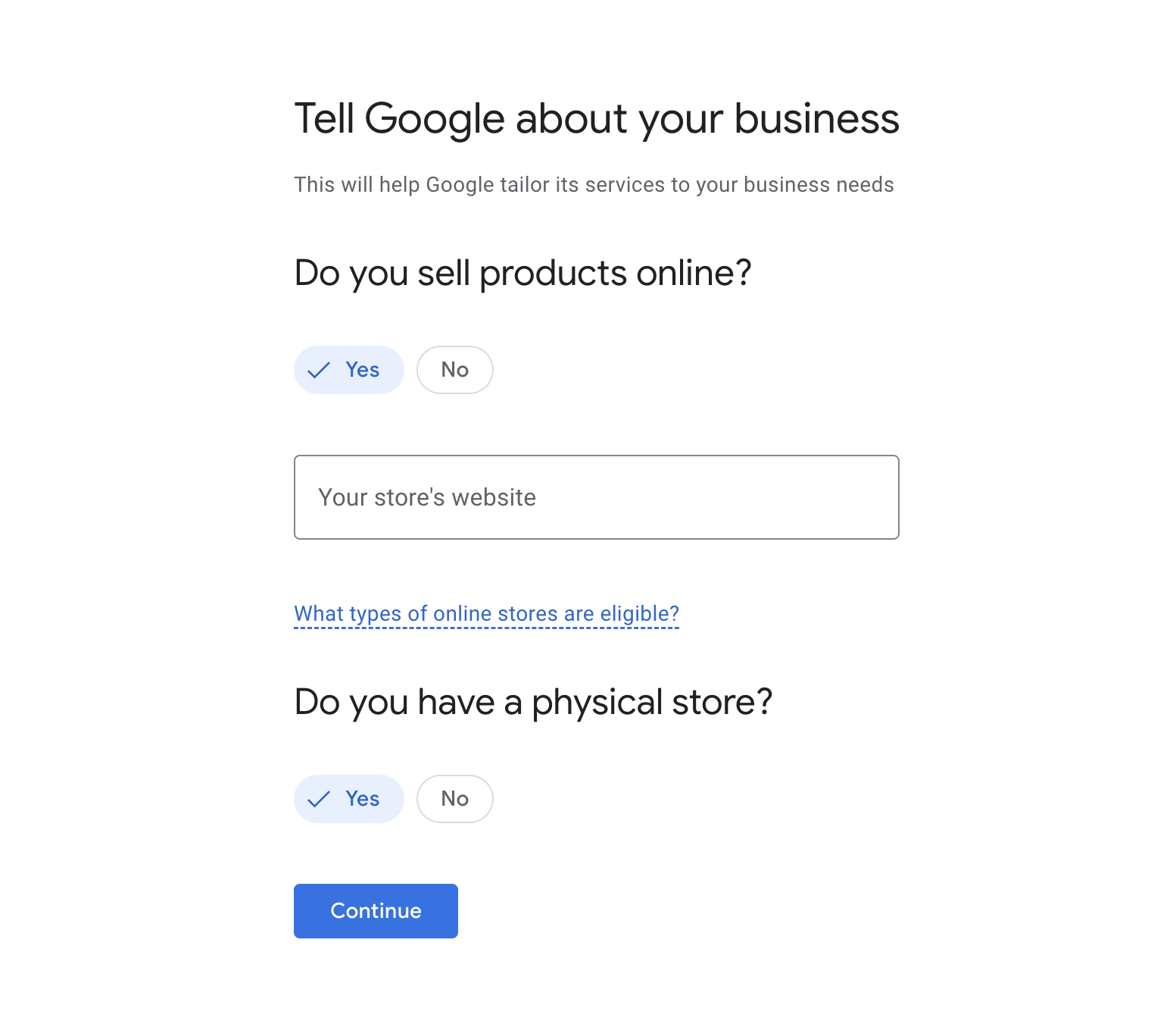 Configurarea Google Merchant Center începutul
