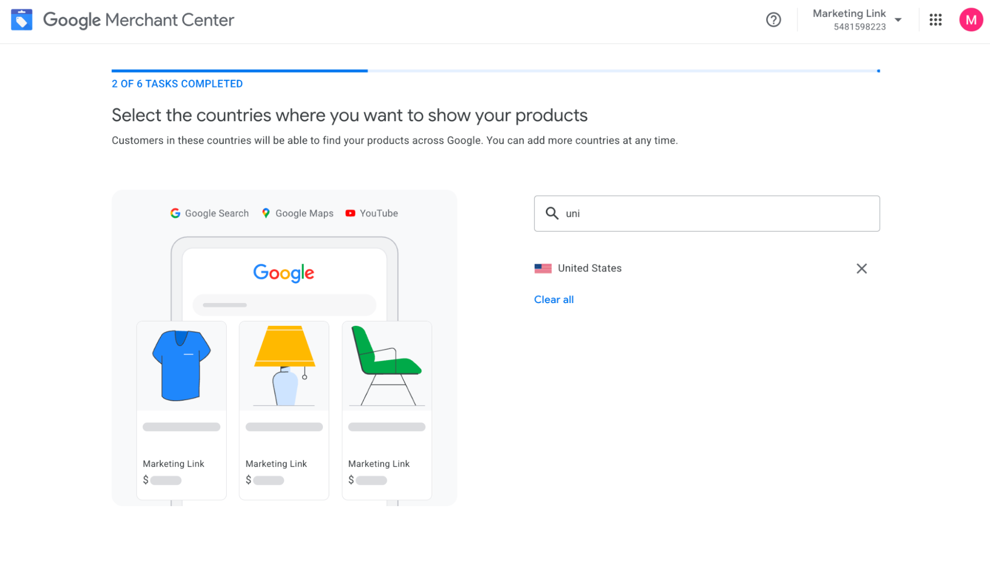 Configurarea Google Merchant Center pasul 6