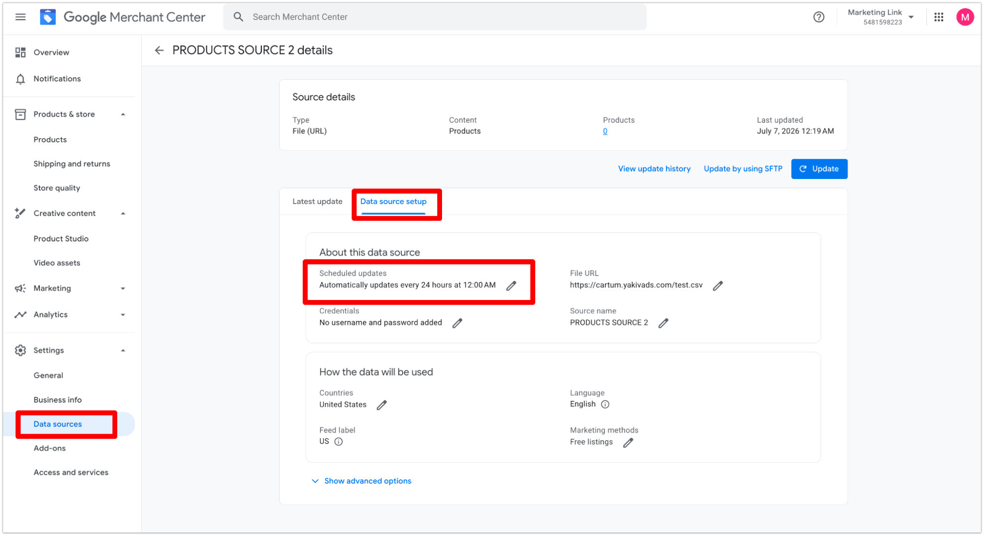 Configurarea Google Merchant Center pasul 13