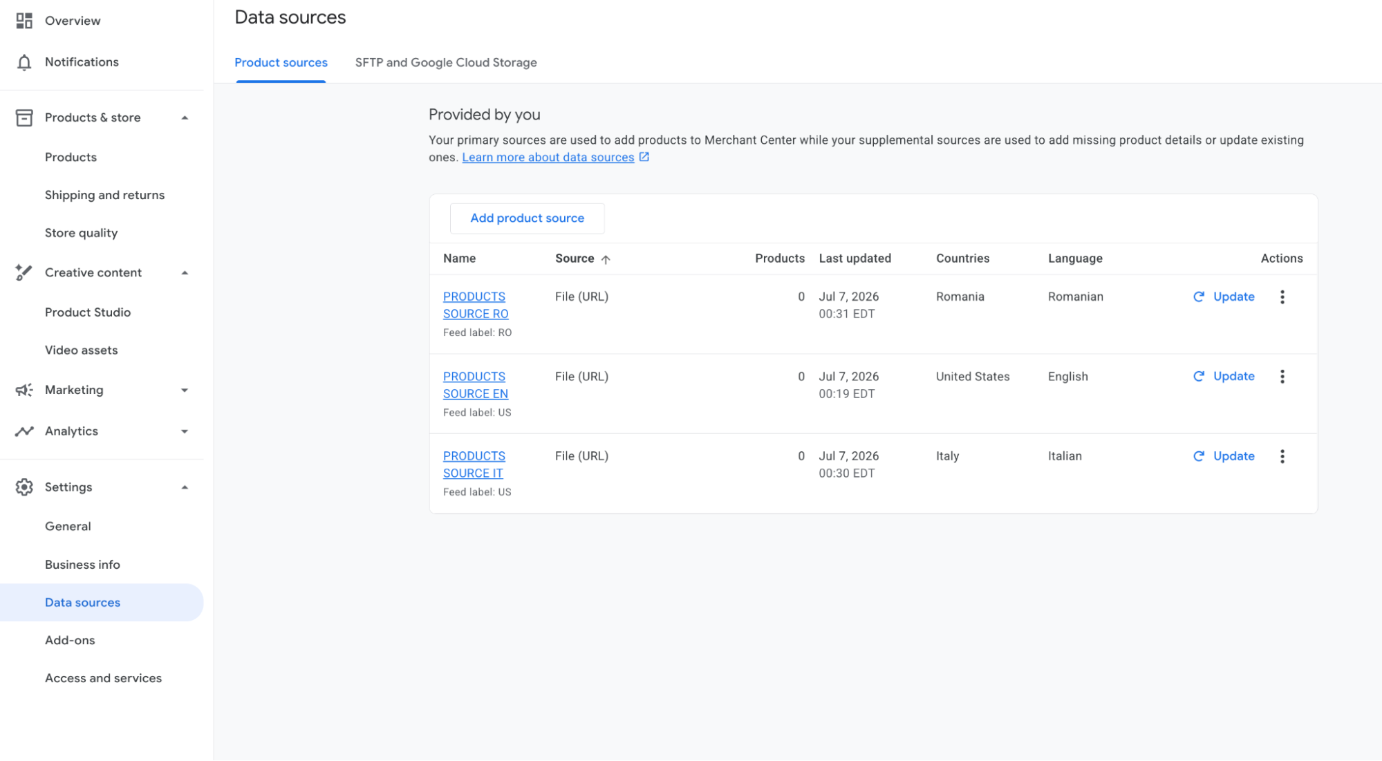 Configurarea Google Merchant Center pasul 14