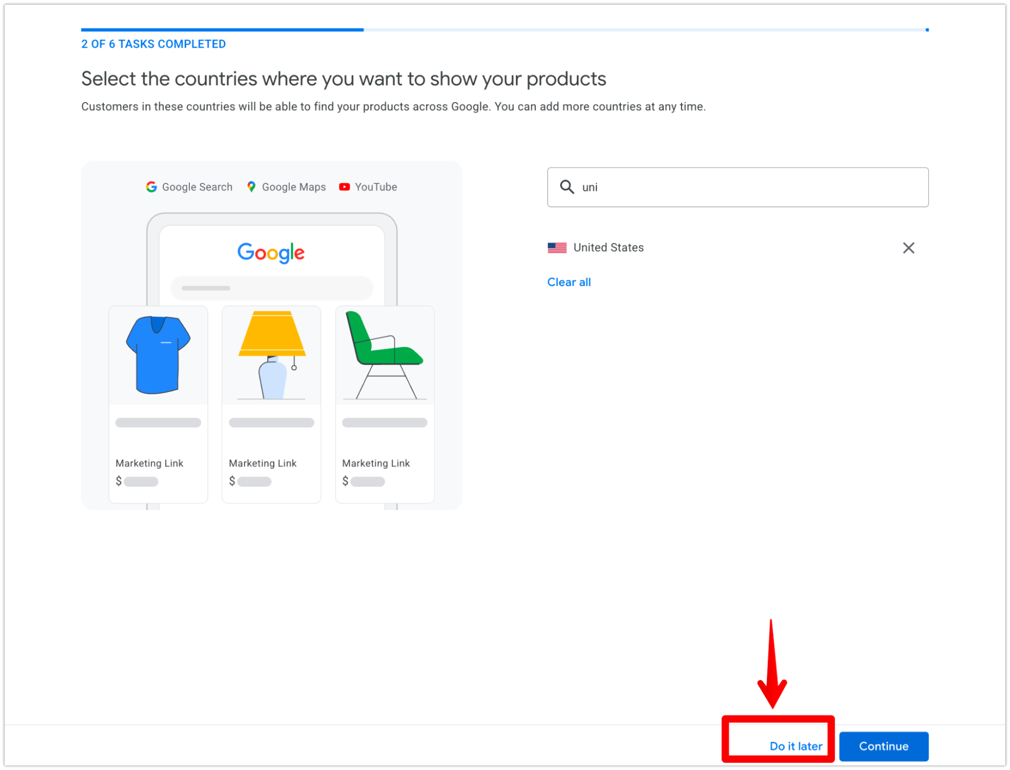 Configurarea Google Merchant Center pasul 3
