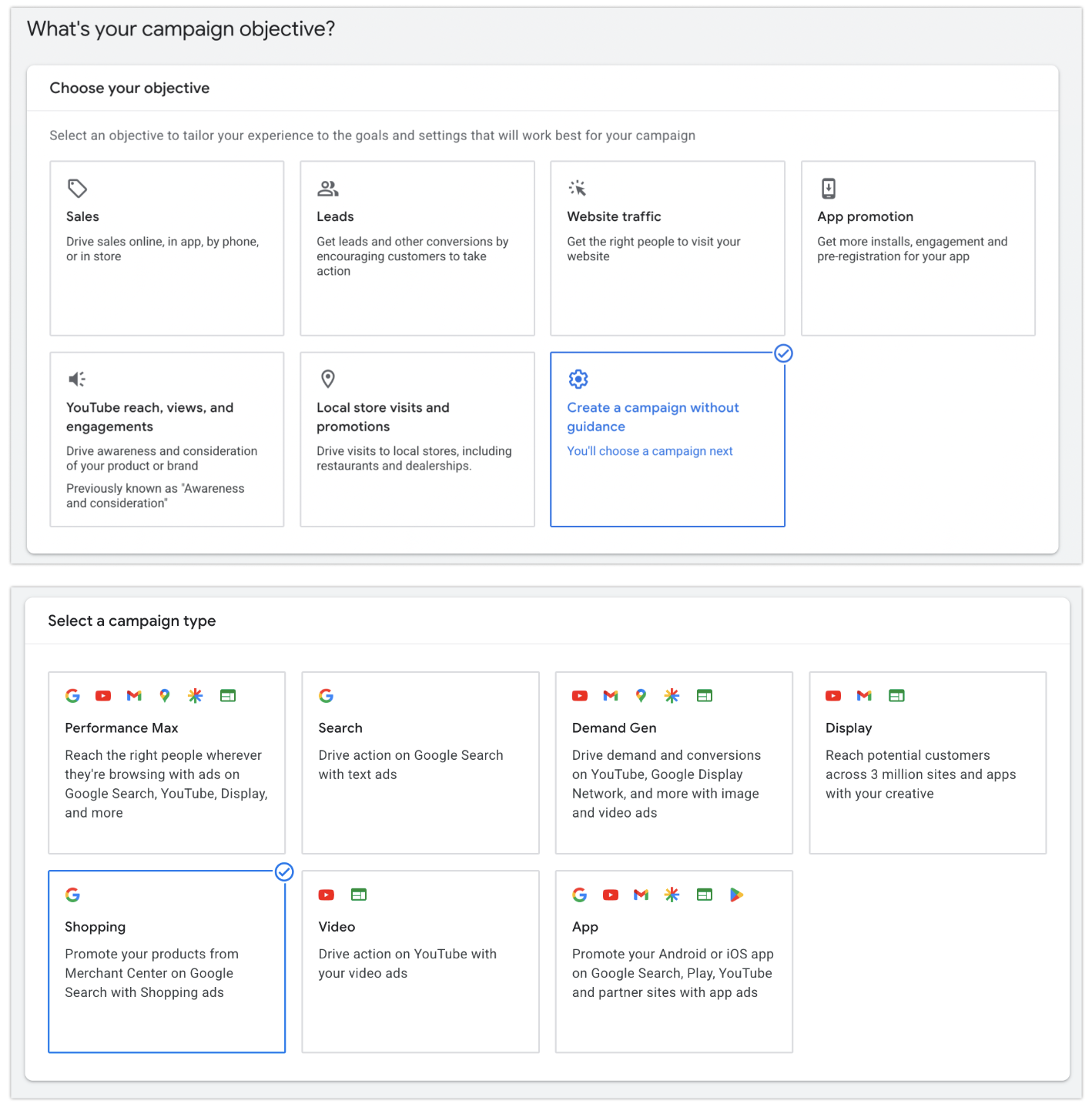 Cоздание торговой кампании Google Shopping