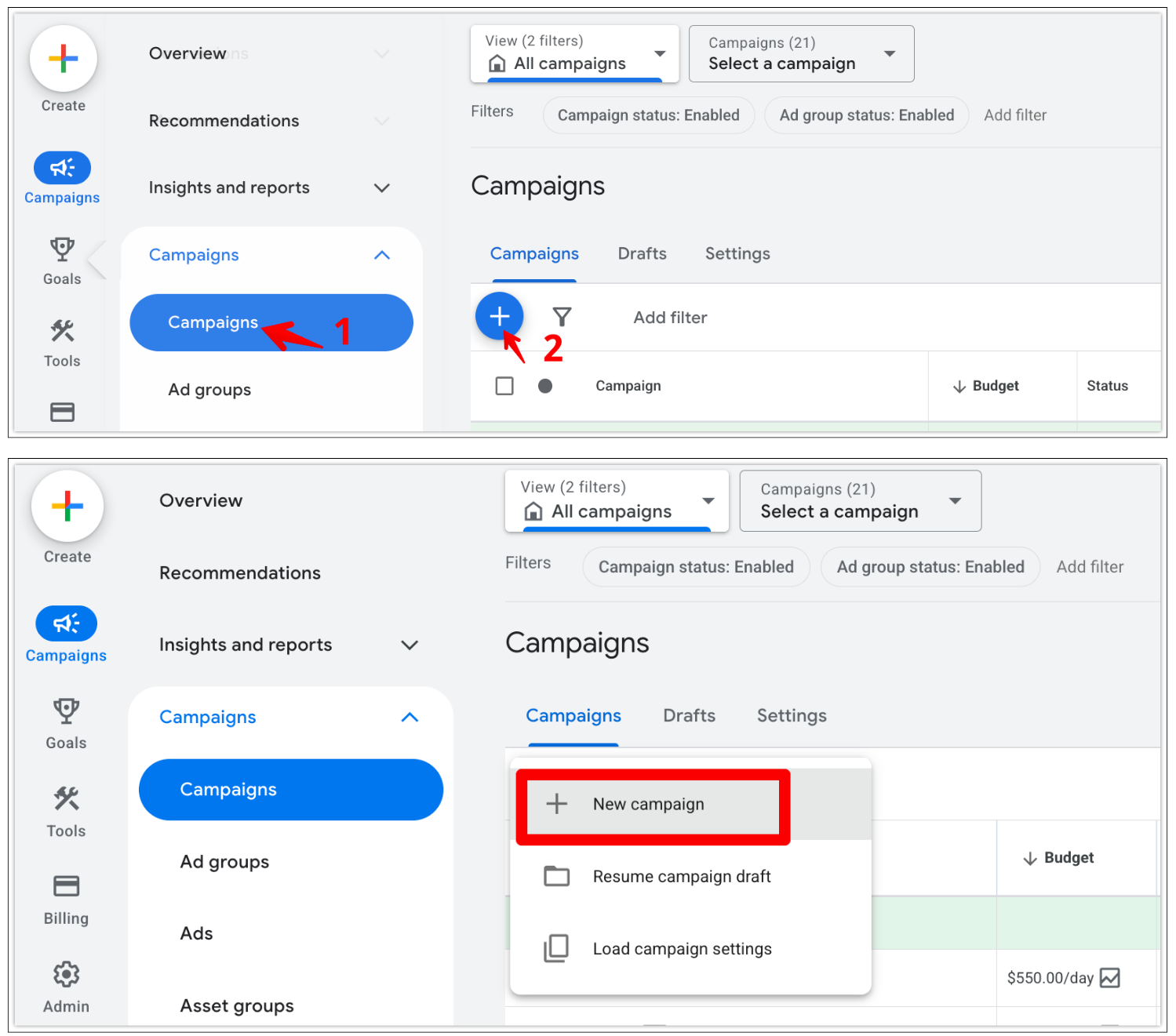 Создание торговой кампании в Google Ads
