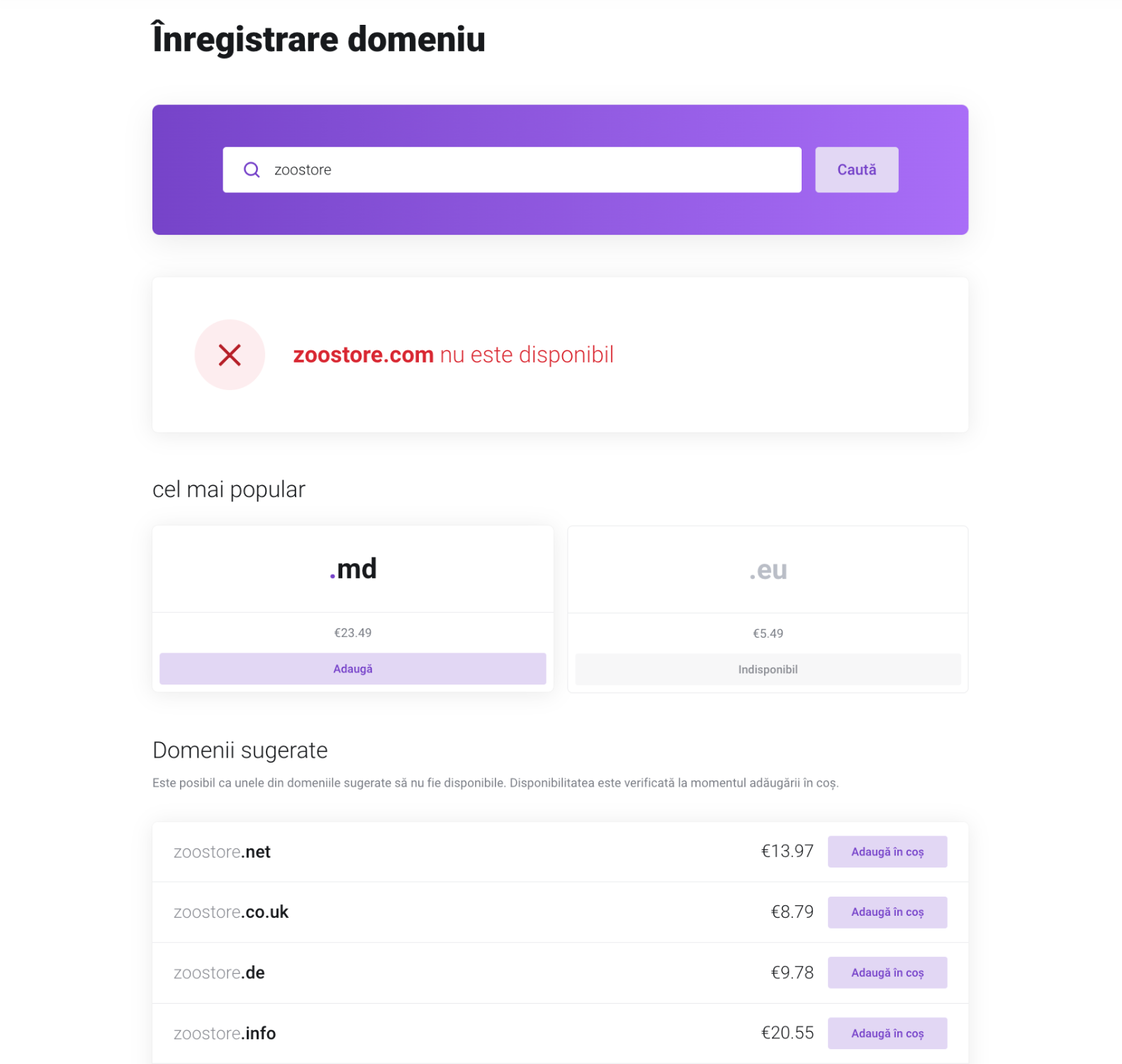 Înregistrarea domeniului